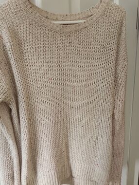 Cream Speckled Crewneck Sweater